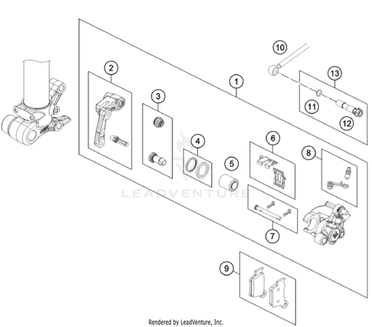 Front Brake Caliper TC 65 CHASSIS - 2023 Schematic