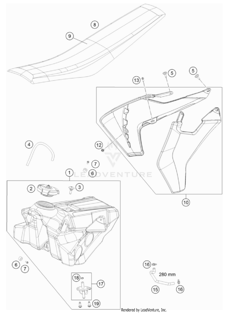 Tank, Seat TC 85 19/16 CHASSIS - 2024 Schematic