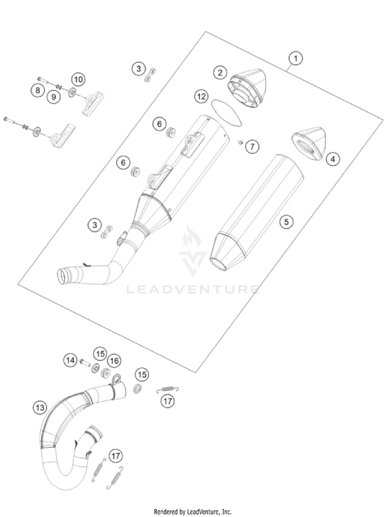 Exhaust System FX 350 CHASSIS - 2024 Schematic