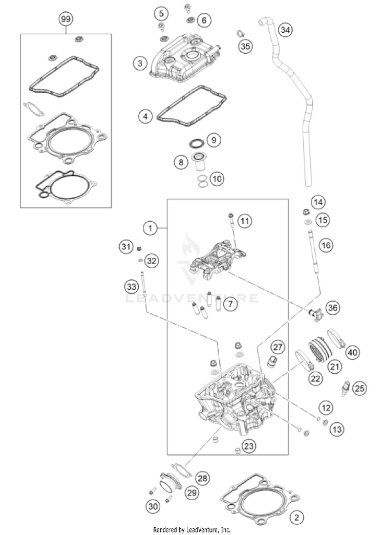 Cylinder Head FC 250 Engine - 2023 Schematic