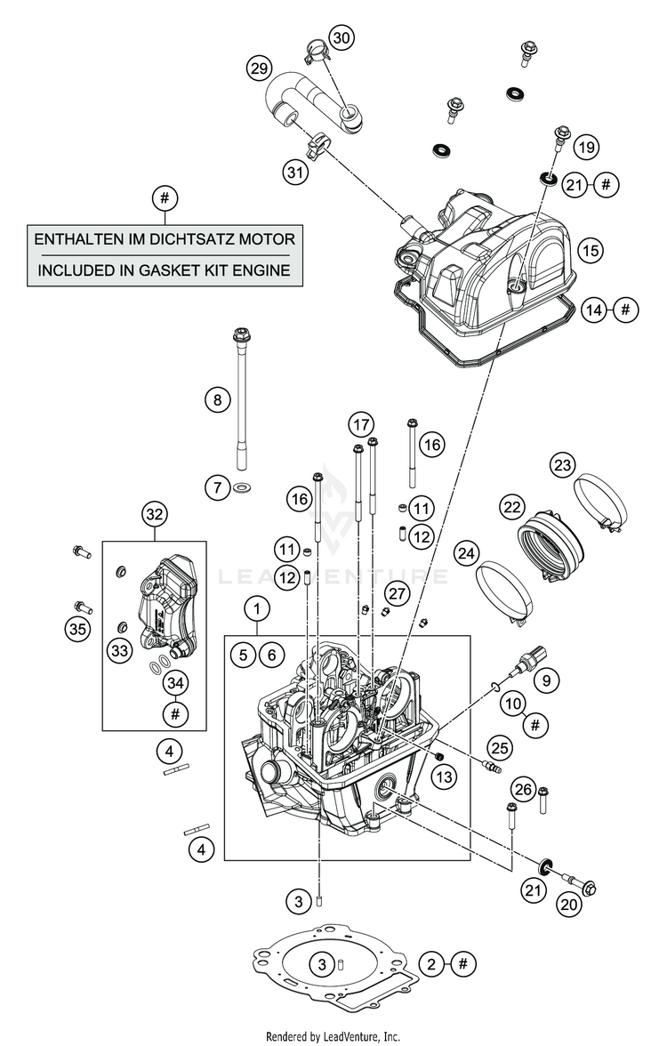 Cylinder Head 701 SUPERMOTO ENGINE - 2020 Schematic
