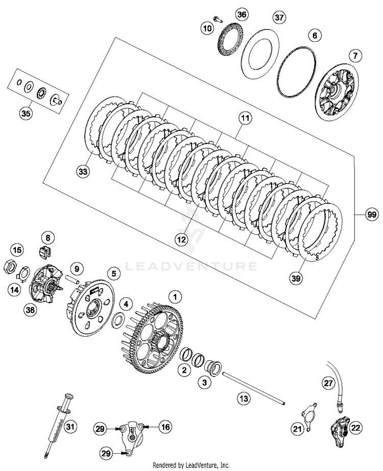 Clutch FE 501 ENGINE - 2018 Schematic