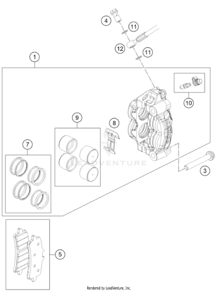 Front Brake Caliper FS 450 CHASSIS - 2024 Schematic