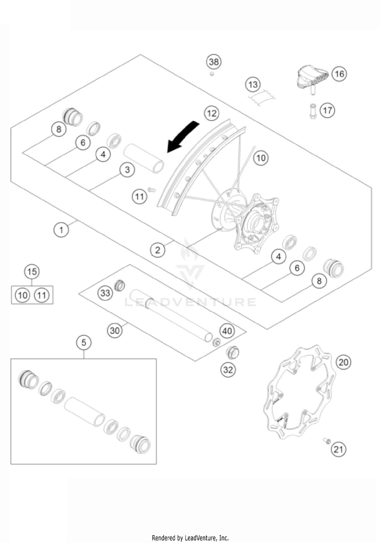 Front Wheel TC 125 CHASSIS - 2022 Schematic