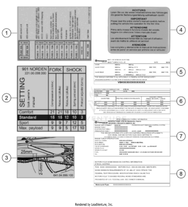 Technic Information Sticker NORDEN 901 CHASSIS - 2024 Schematic