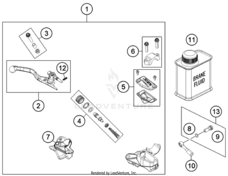 Front Brake Control TC 65 CHASSIS - 2023 Schematic