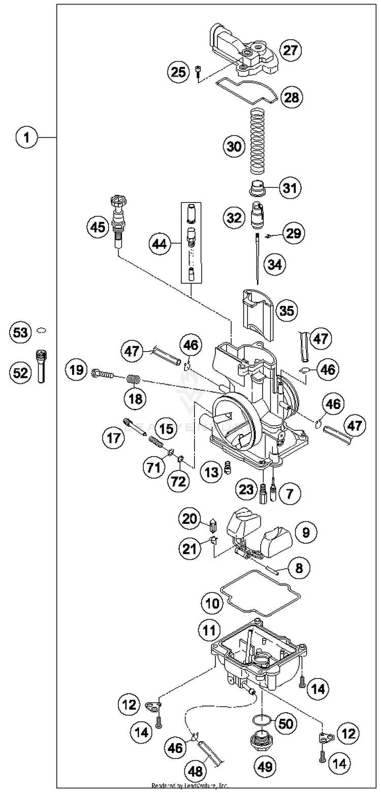 Carburetor TE 300 ENGINE - 2014 Schematic