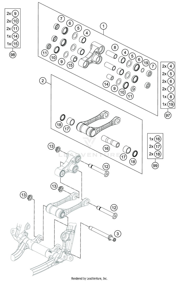 Pro Lever Linking TC 250 CHASSIS - 2020 Schematic