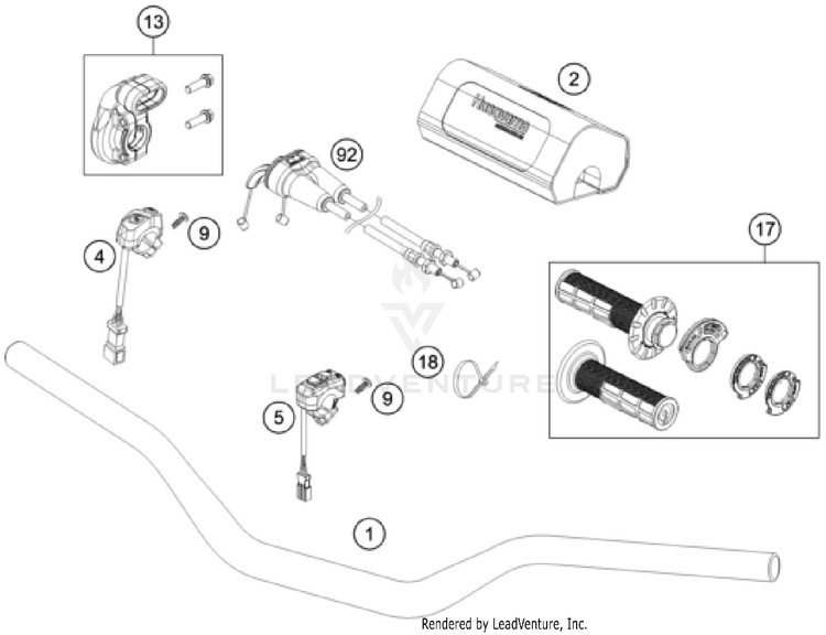 Handlebar, Controls FC 250 CHASSIS - 2023 Schematic