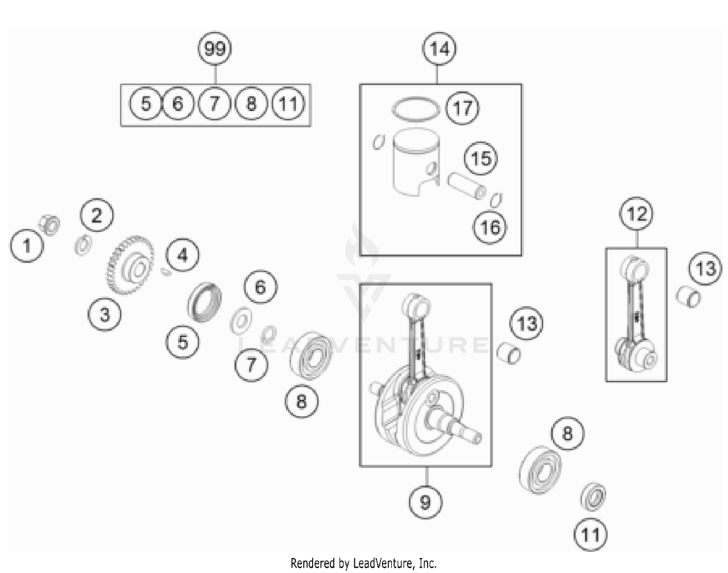 CRANKSHAFT, PISTON