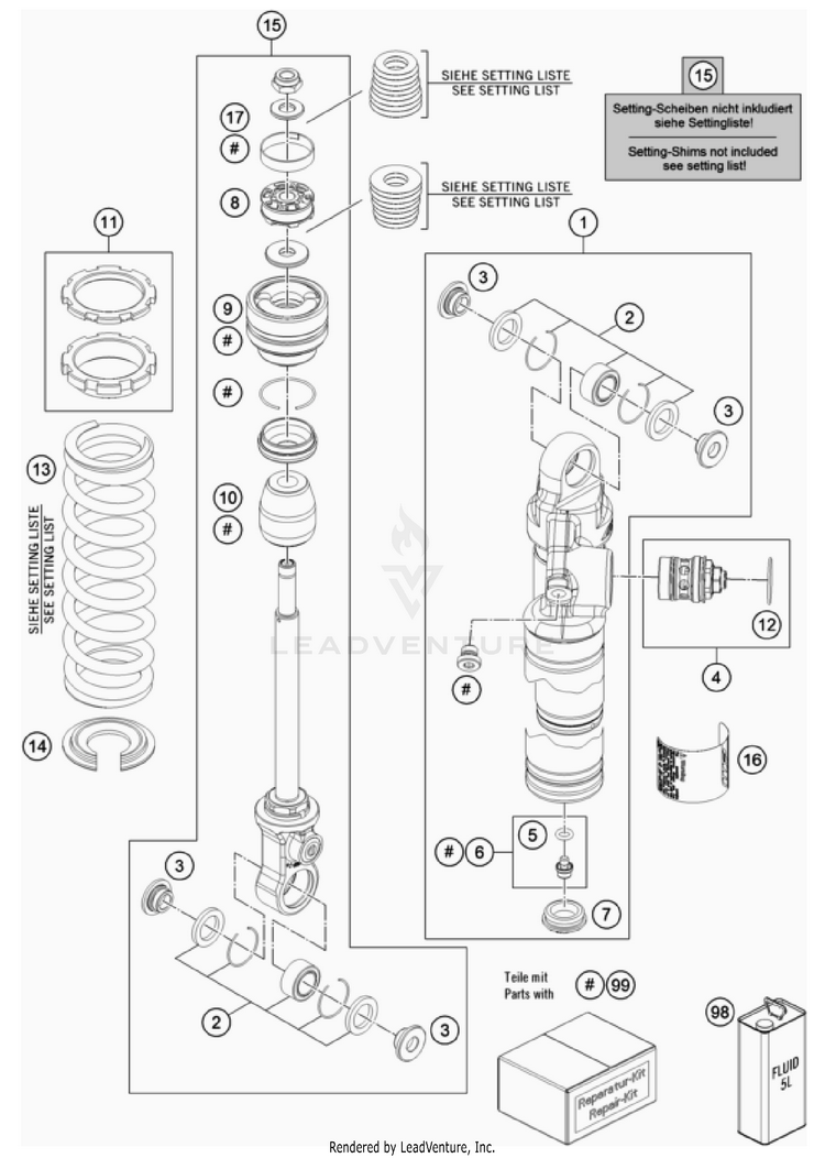 Shock Absorber Disassembled TC 65 CHASSIS - 2023 Schematic