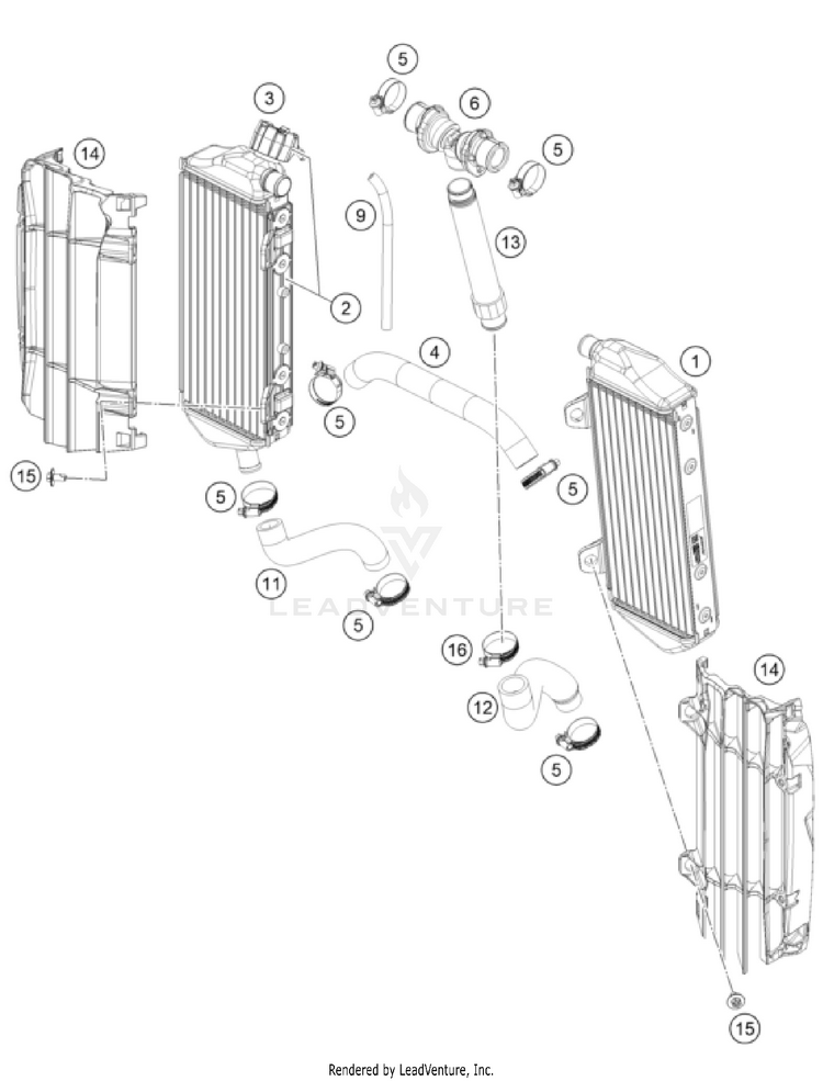 Cooling System FC/FX 450 ENGINE - 2024 Schematic