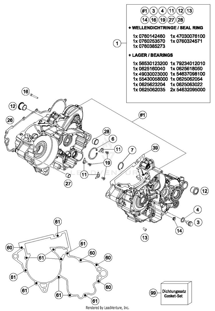 Engine Case TE 300i ENGINE - 2019 Schematic