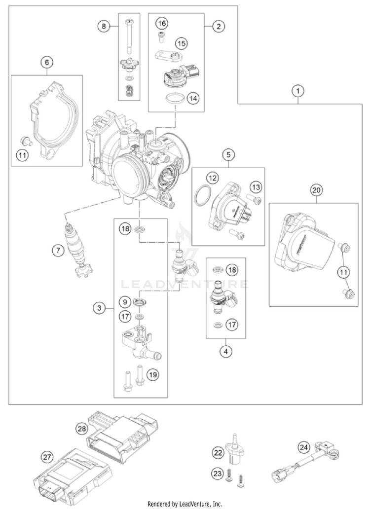 Throttle Body FE 450 US ENGINE - 2025 Schematic