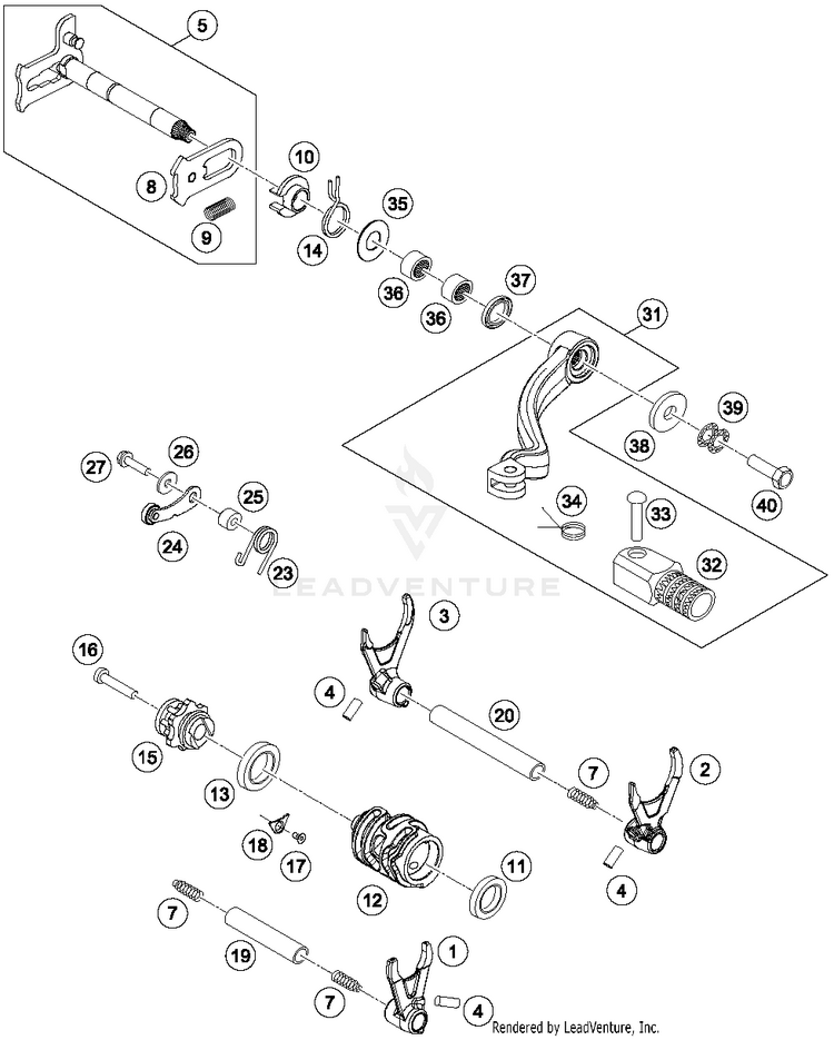 Shifting Mechanism FC 250 ENGINE - 2015 Schematic