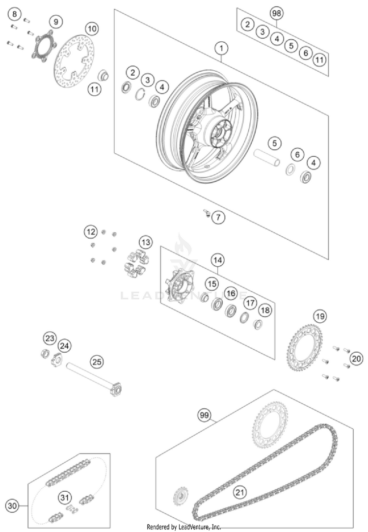 Rear Wheel VITPILEN 801 - col.2 CHASSIS - 2025 Schematic