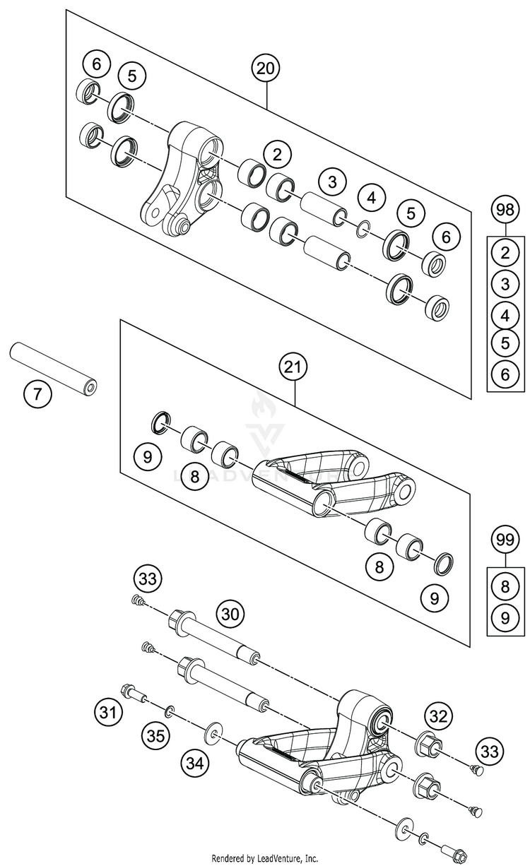 Pro Lever Linking 701 SUPERMOTO CHASSIS - 2019 Schematic