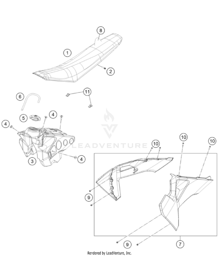Tank, Seat FC 250 CHASSIS - 2022 Schematic