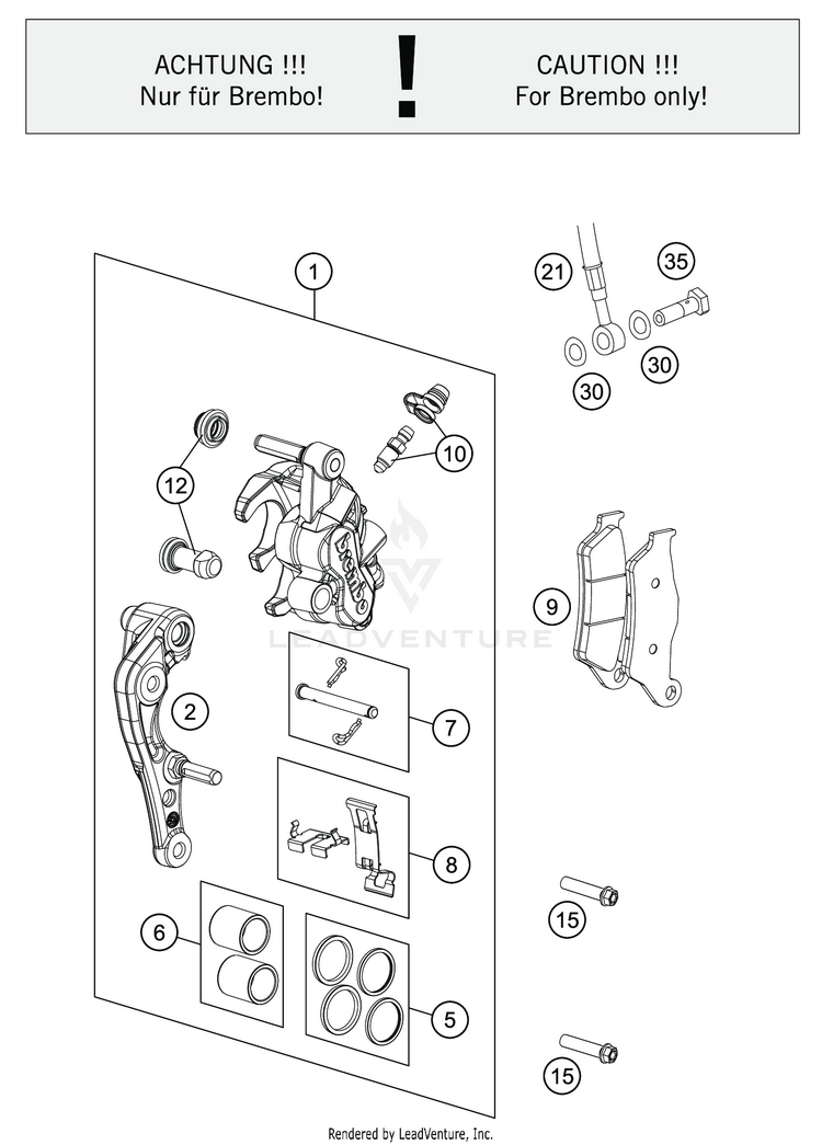 Front Brake Caliper TC 125 CHASSIS - 2020 Schematic