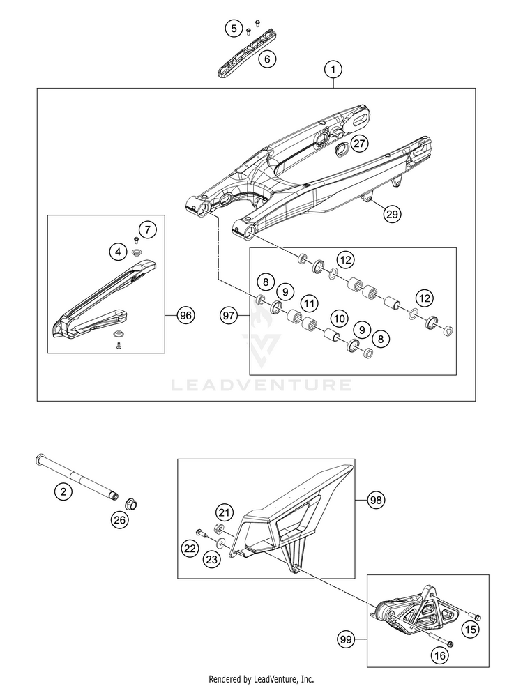 Swing Arm FE 350 CHASSIS - 2021 Schematic