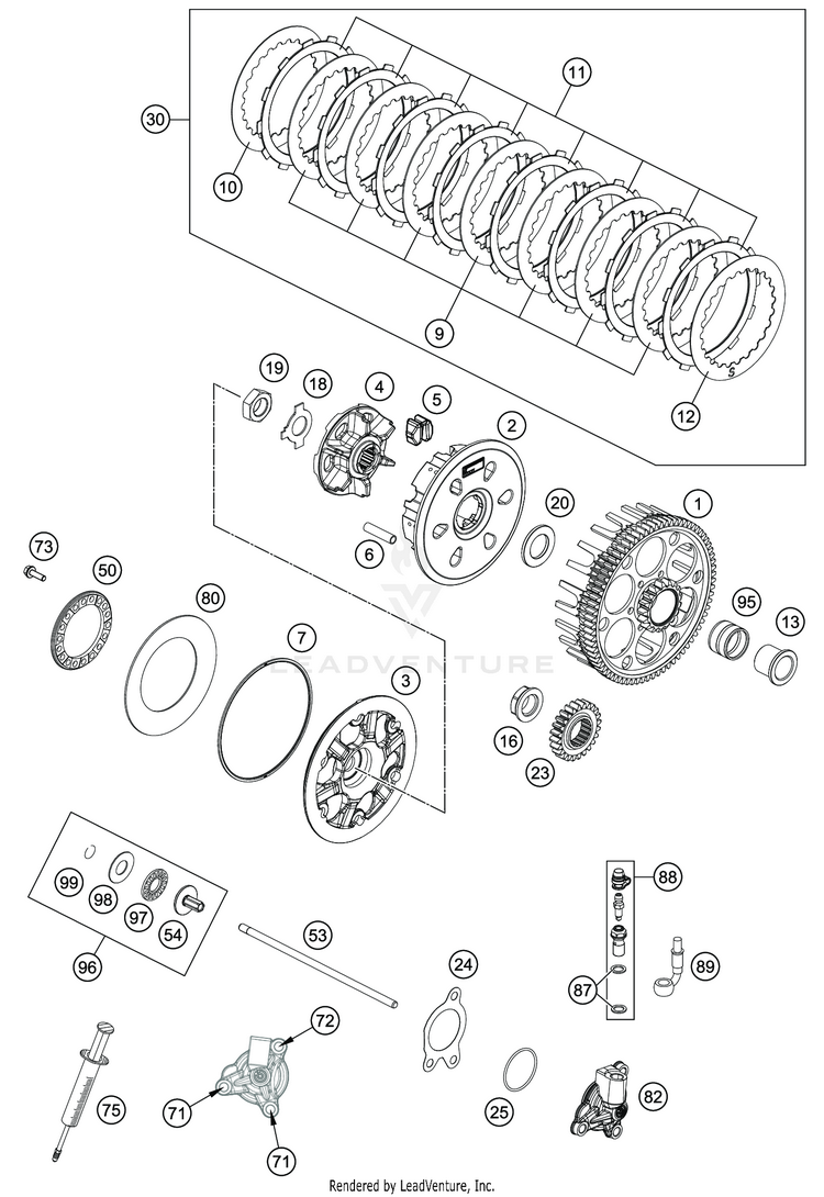 Clutch FE 350s ENGINE - 2020 Schematic