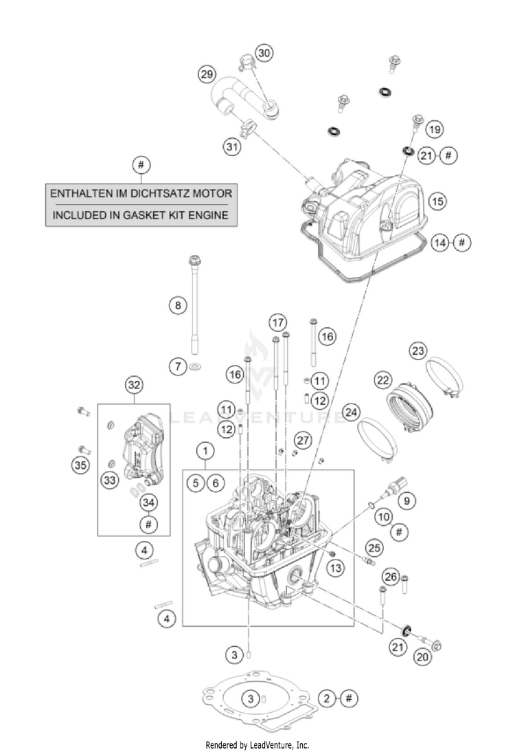 Cylinder Head 701 FE/FS US Engine - 2022 Schematic