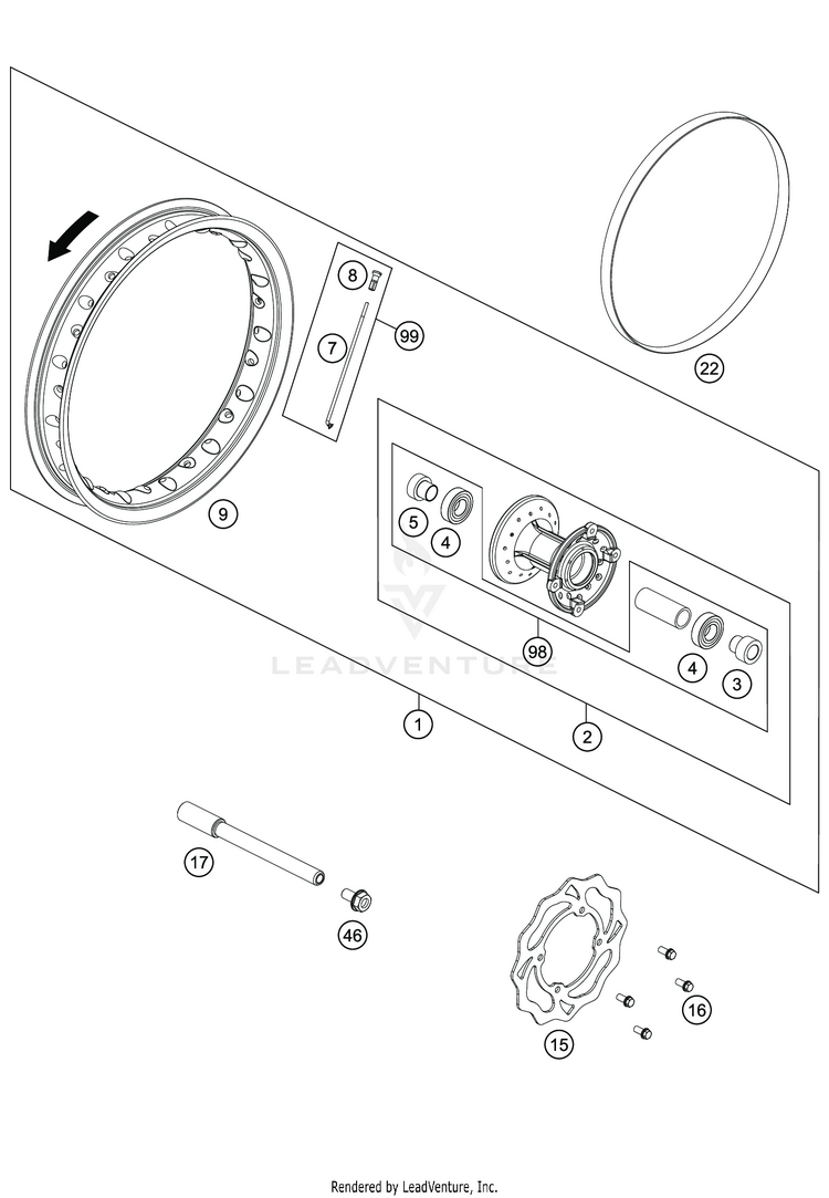 Front Wheel TC 50 CHASSIS - 2020 Schematic