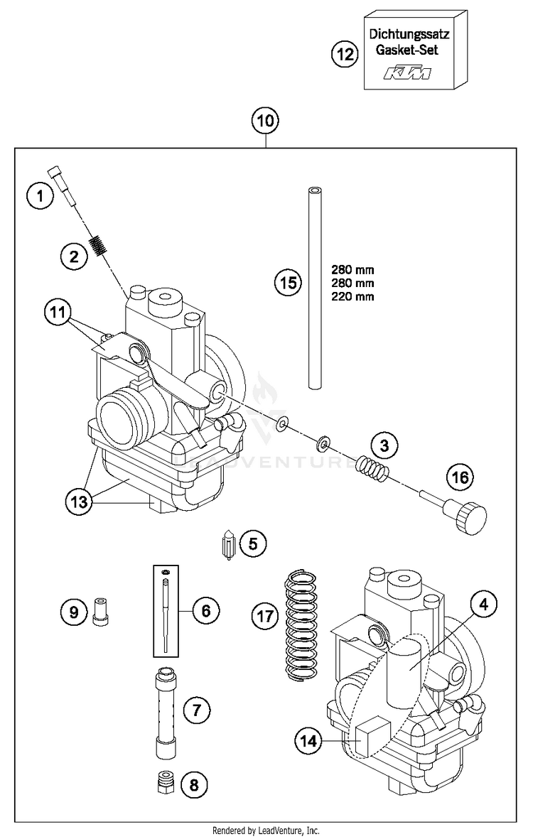 Carburetor TC 65 ENGINE - 2018 Schematic