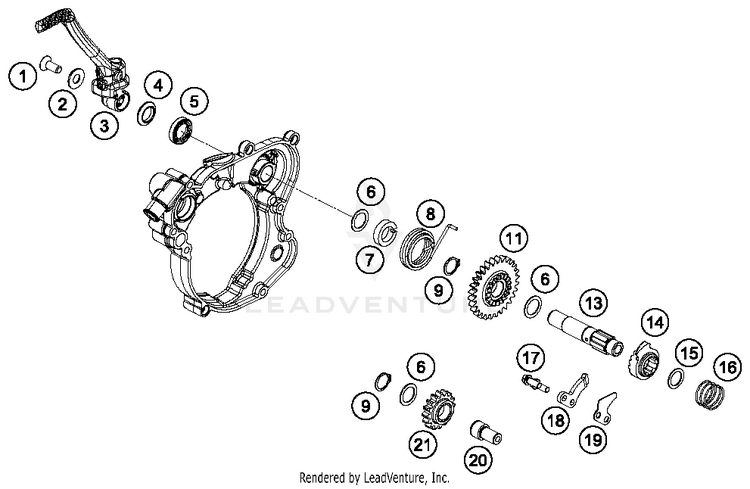 Kick Starter TC 65 ENGINE - 2018 Schematic