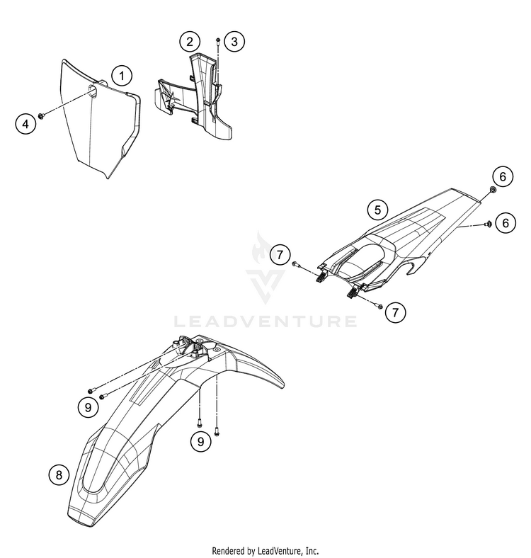 Mask, Fenders FC 450 CHASSIS - 2021 Schematic
