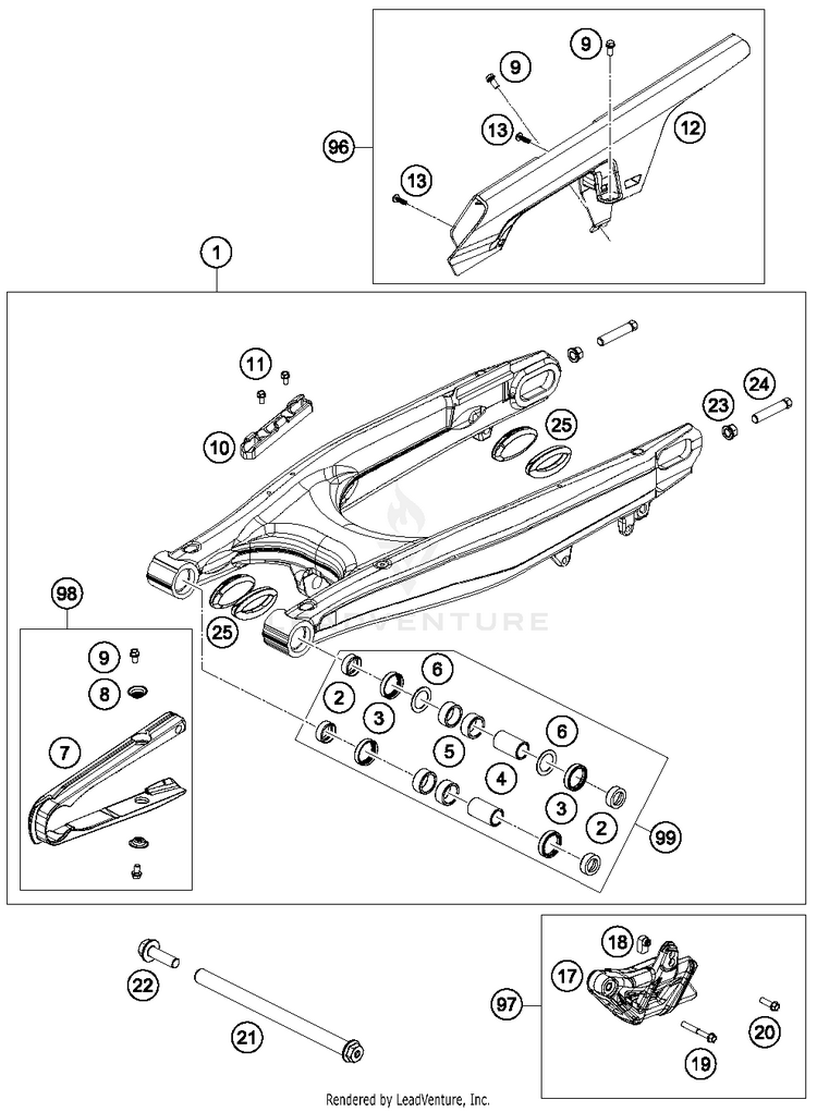 Swing Arm 701 SUPERMOTO CHASSIS - 2018 Schematic
