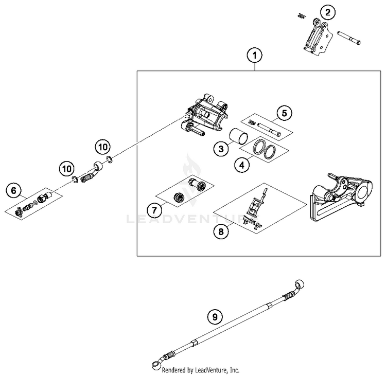 Brake Caliper Rear TC 250 CHASSIS - 2018 Schematic
