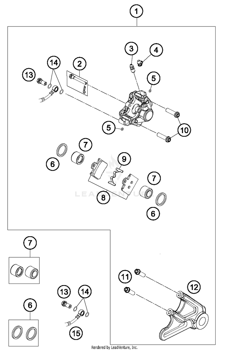 Brake Caliper Rear TC 85 CHASSIS - 2018 Schematic