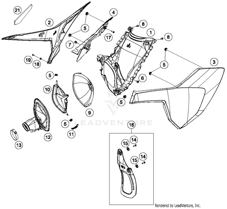 Air Filter FE 450 CHASSIS - 2019 Schematic