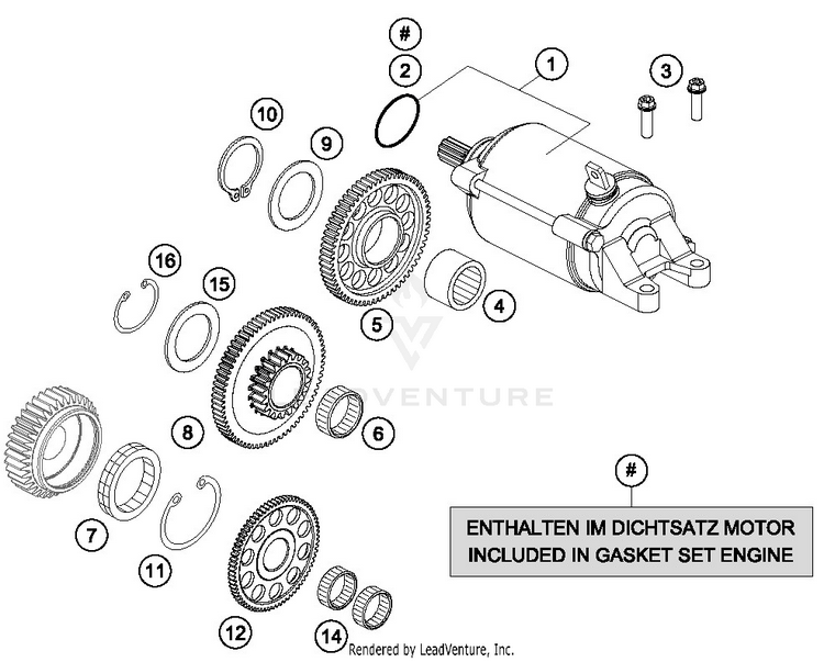 Electric Starter 701 SUPERMOTO ENGINE - 2018 Schematic