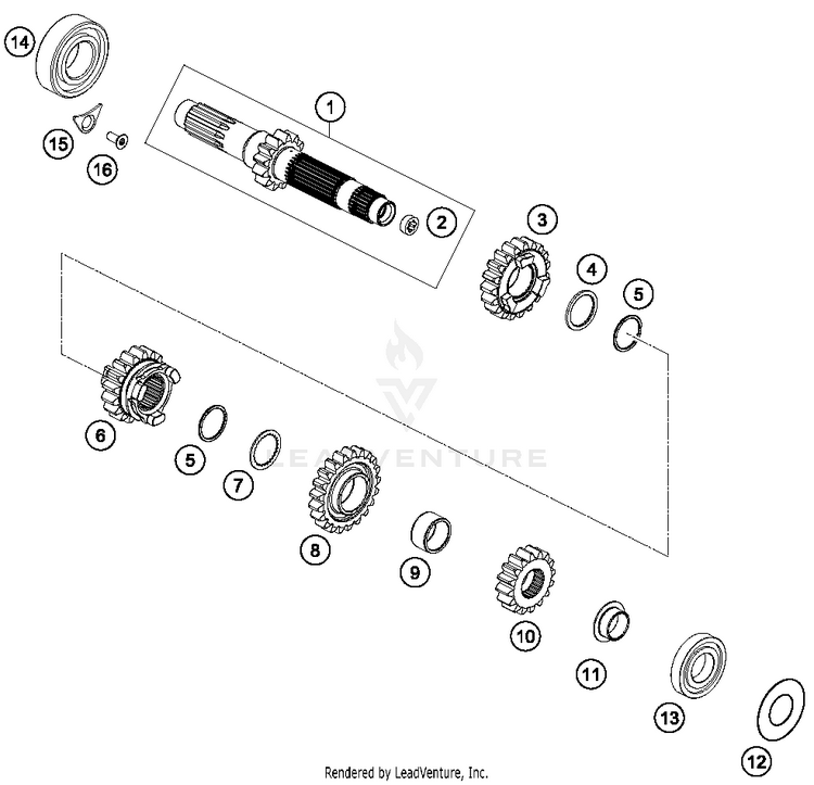 Transmission I - Main Shaft FC 250 ENGINE - 2017 Schematic