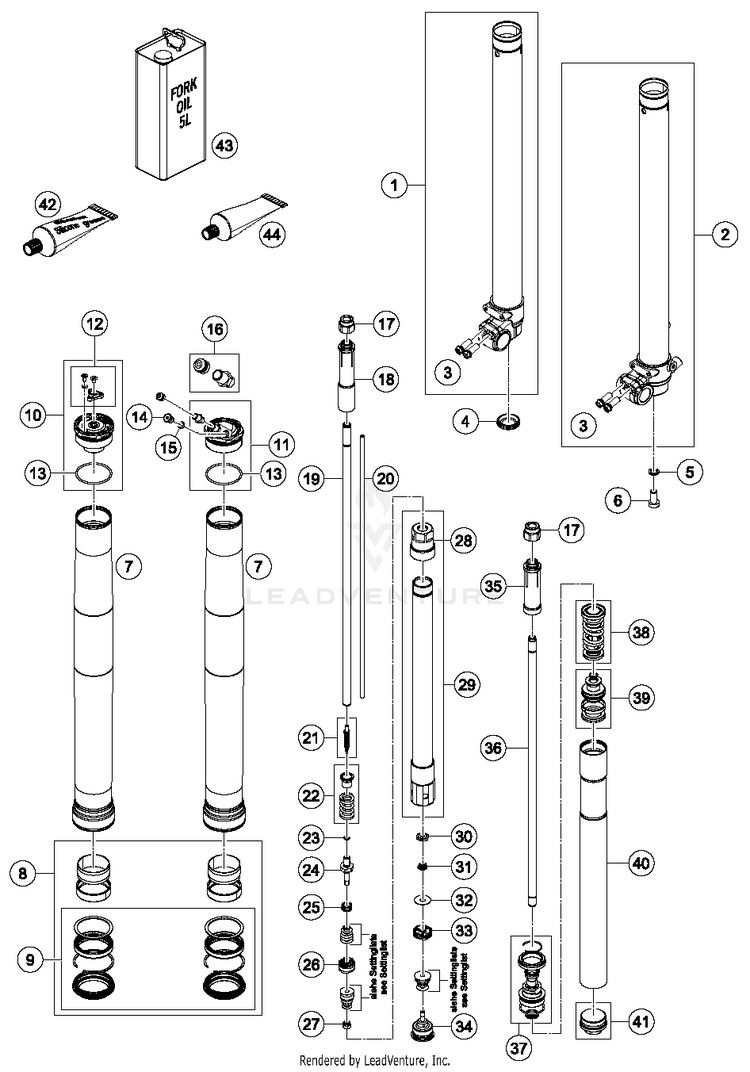 Front Fork Disassembled TC 85 17 14 CHASSIS - 2018 Schematic