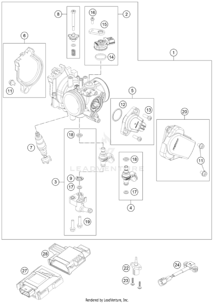Throttle Body FE 450 US ENGINE - 2026 Schematic