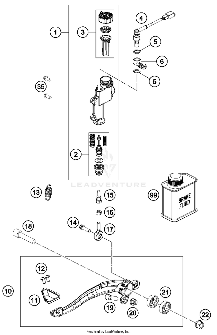 Rear Brake Control FE 501 CHASSIS - 2018 Schematic