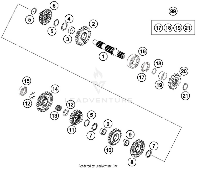 Transmissionii - Countershaft TC 85 19/16 ENGINE - 2019 Schematic
