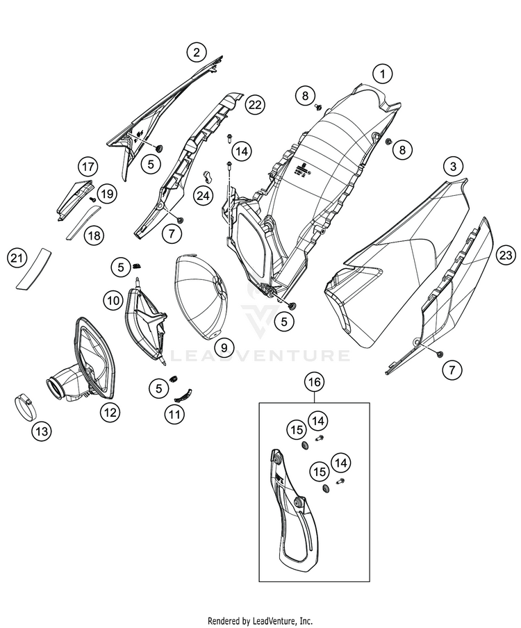 Air Filter FE 350s CHASSIS - 2020 Schematic