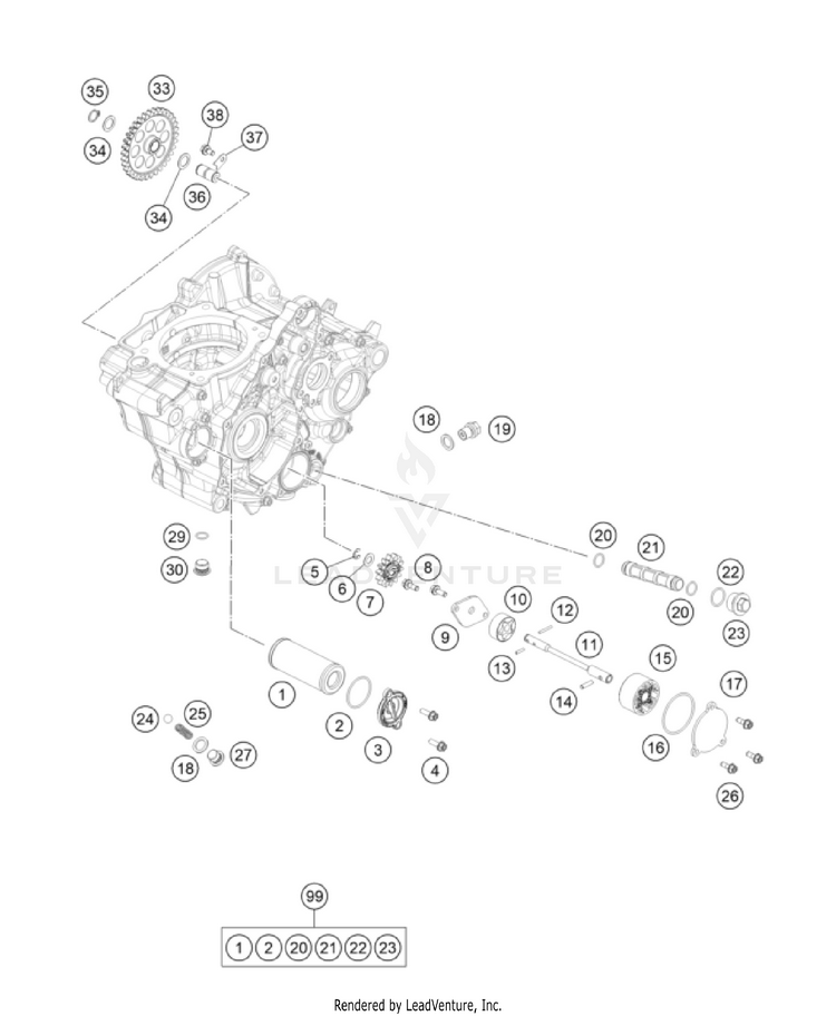 Lubricating System FC 250 Rockstar Ed. Engine - 2022 Schematic