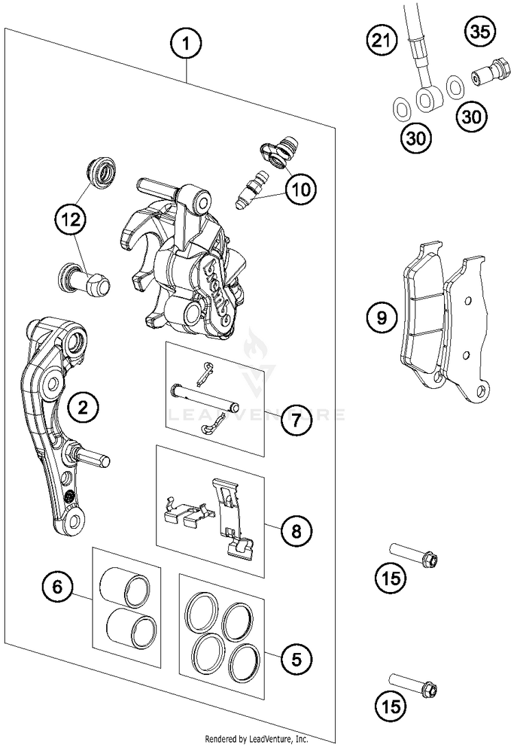Brake Caliper Front FE 350 CHASSIS - 2015 Schematic