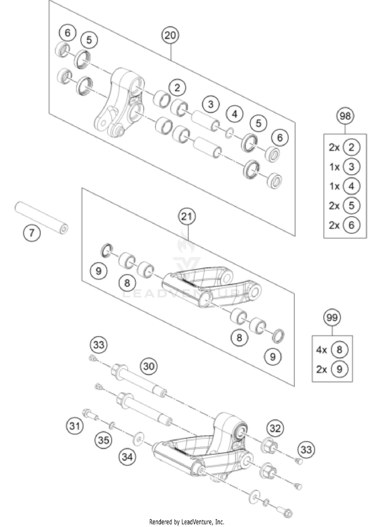 Pro Lever Linking 701 ENDURO US CHASSIS - 2024 Schematic