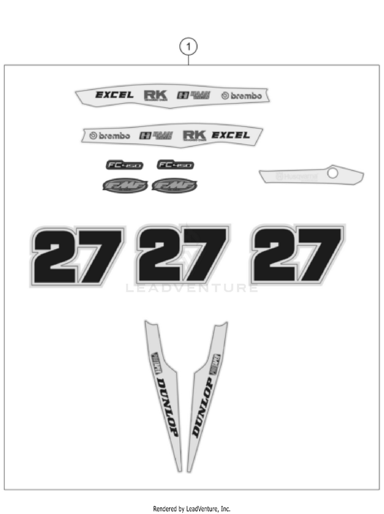 Decal FC 450 ROCKSTAR EDITION US CHASSIS - 2023 Schematic