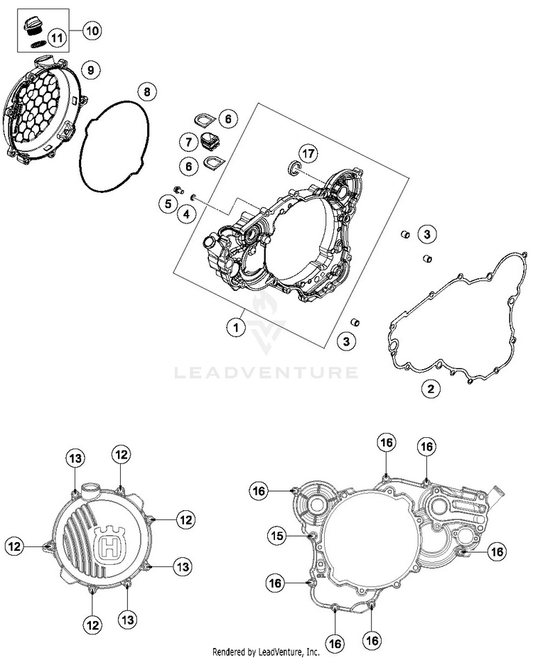 Clutch Cover TE 300i ENGINE - 2019 Schematic