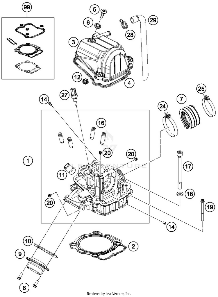 Cylinder Head FC 450 ENGINE - 2019 Schematic