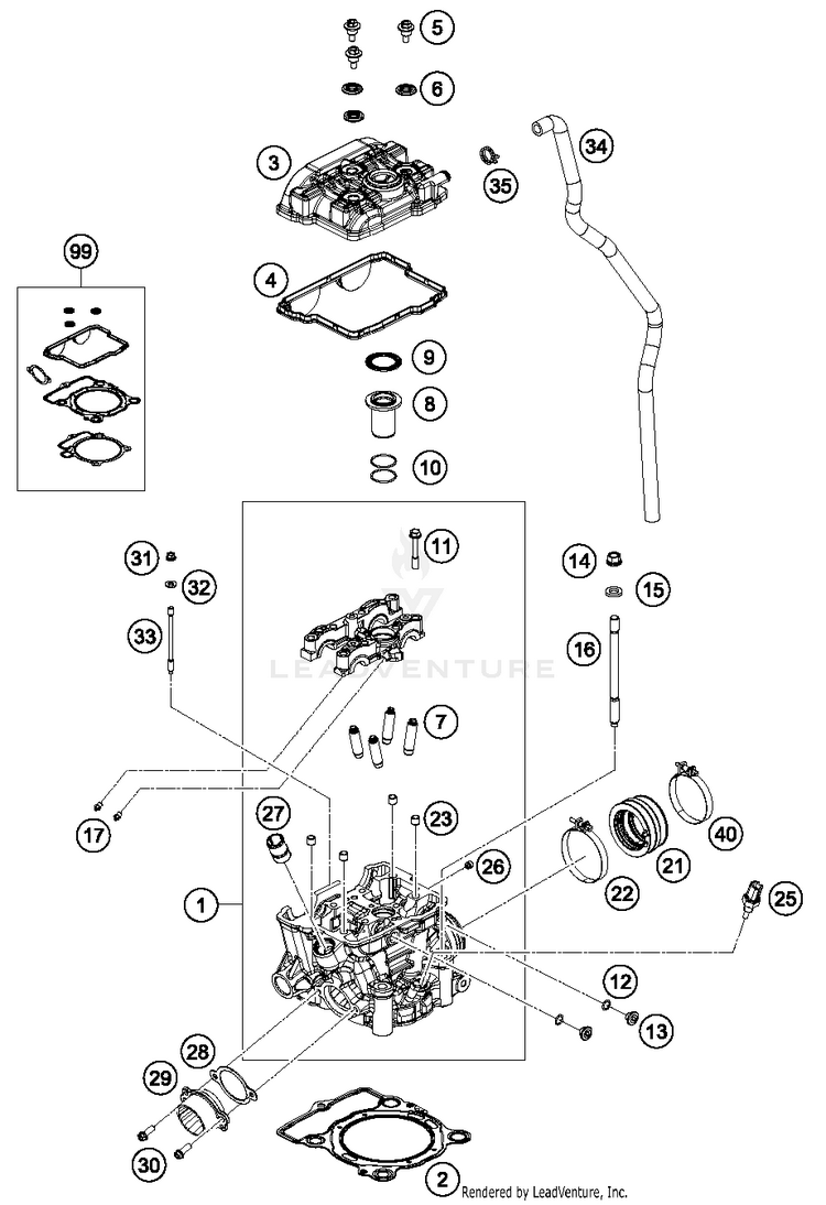 Cylinder Head FC 350 ENGINE - 2018 Schematic
