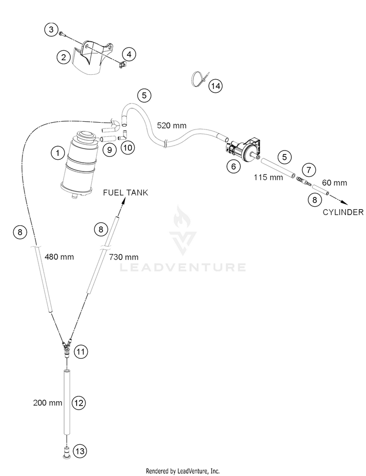 Evaporative Canister 701 ENDURO CHASSIS - 2021 Schematic