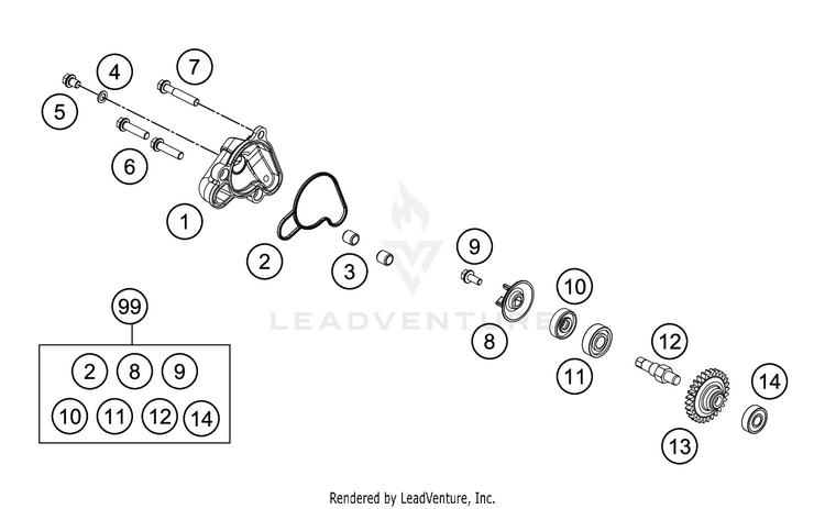 Water Pump TC 50 ENGINE - 2020 Schematic